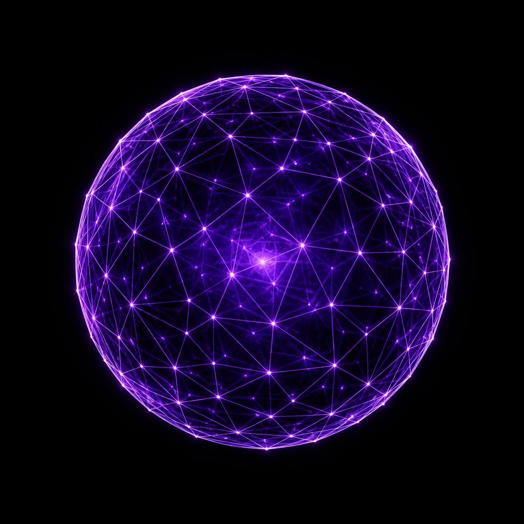 Glowing wireframe sphere